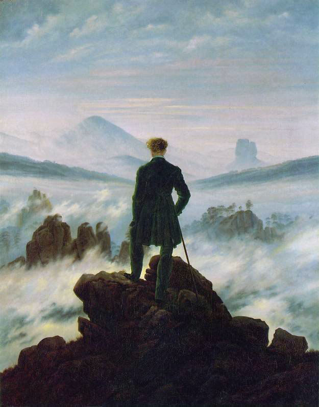 Caspar David Friedrich - Il viandante sul mare di nebbia - Hamburger Kunsthaal, Amburgo